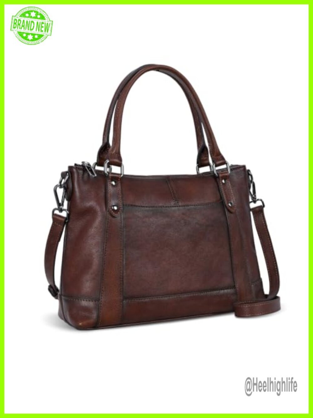 Genuine Cowhide Leather Crossbody Satchel Bag with Woven Straps